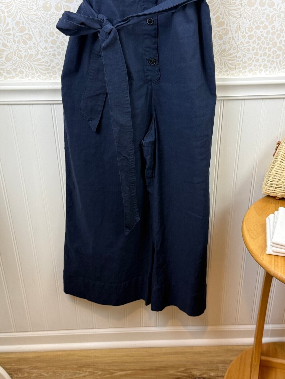 Maeve by Anthropologie Navy Halter Button-Front Sleeveless Jumpsuit - Size - 12 - Picture 6 of 11